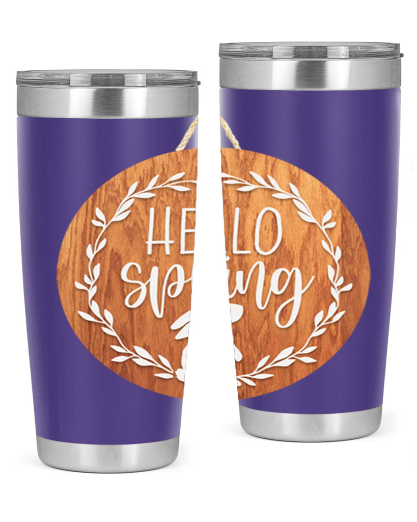 Hello Spring Bunny Wreath Mockup191#- spring- Tumbler