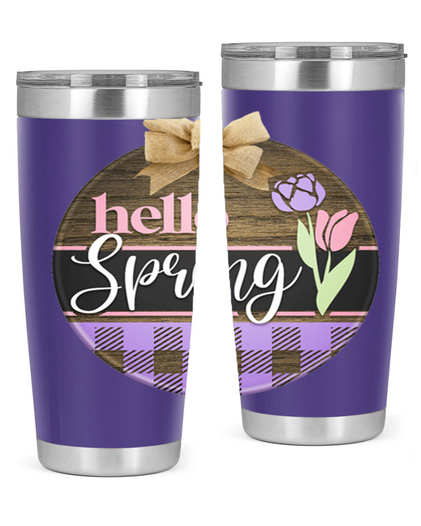 Hello spring plaid Mockup205#- spring- Tumbler