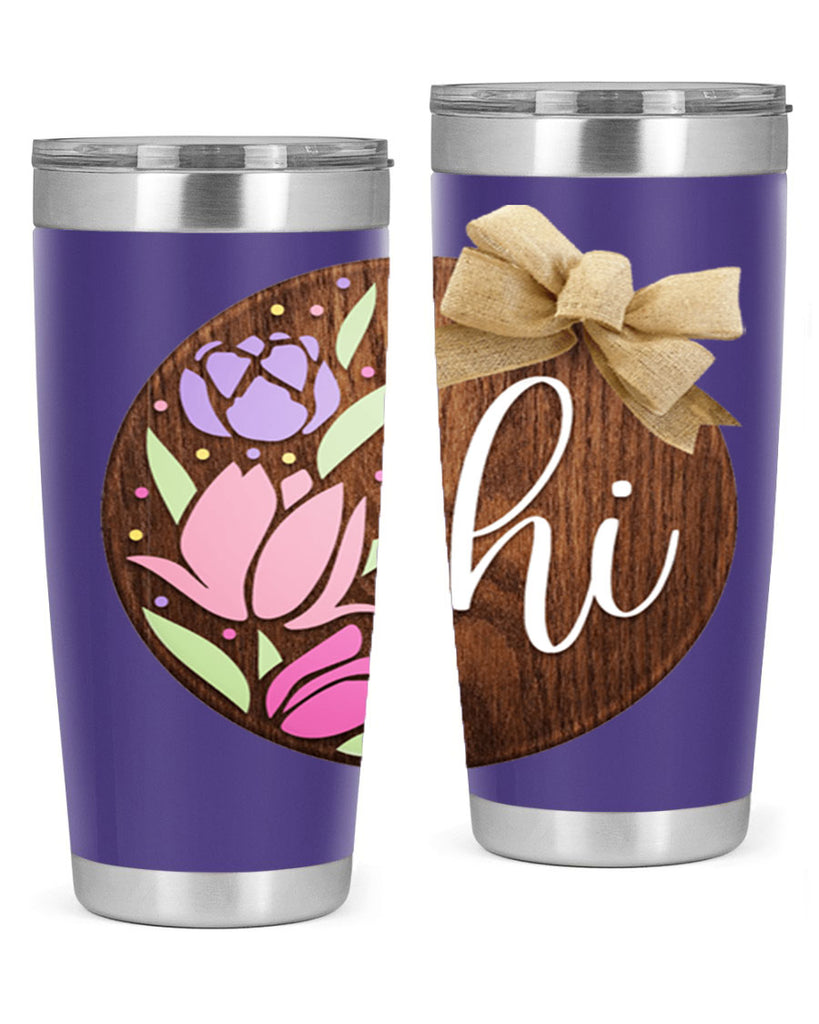 Hi pink flowers Mockup237#- spring- Tumbler