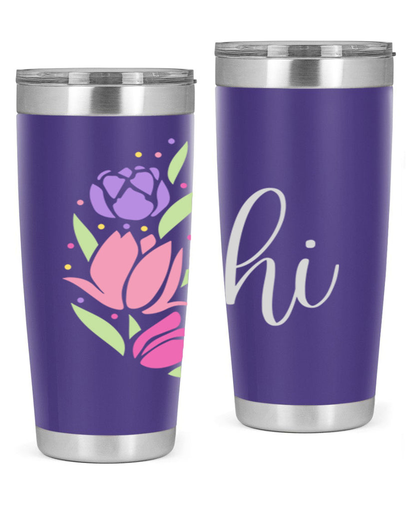 Hi pink flowers238#- spring- Tumbler