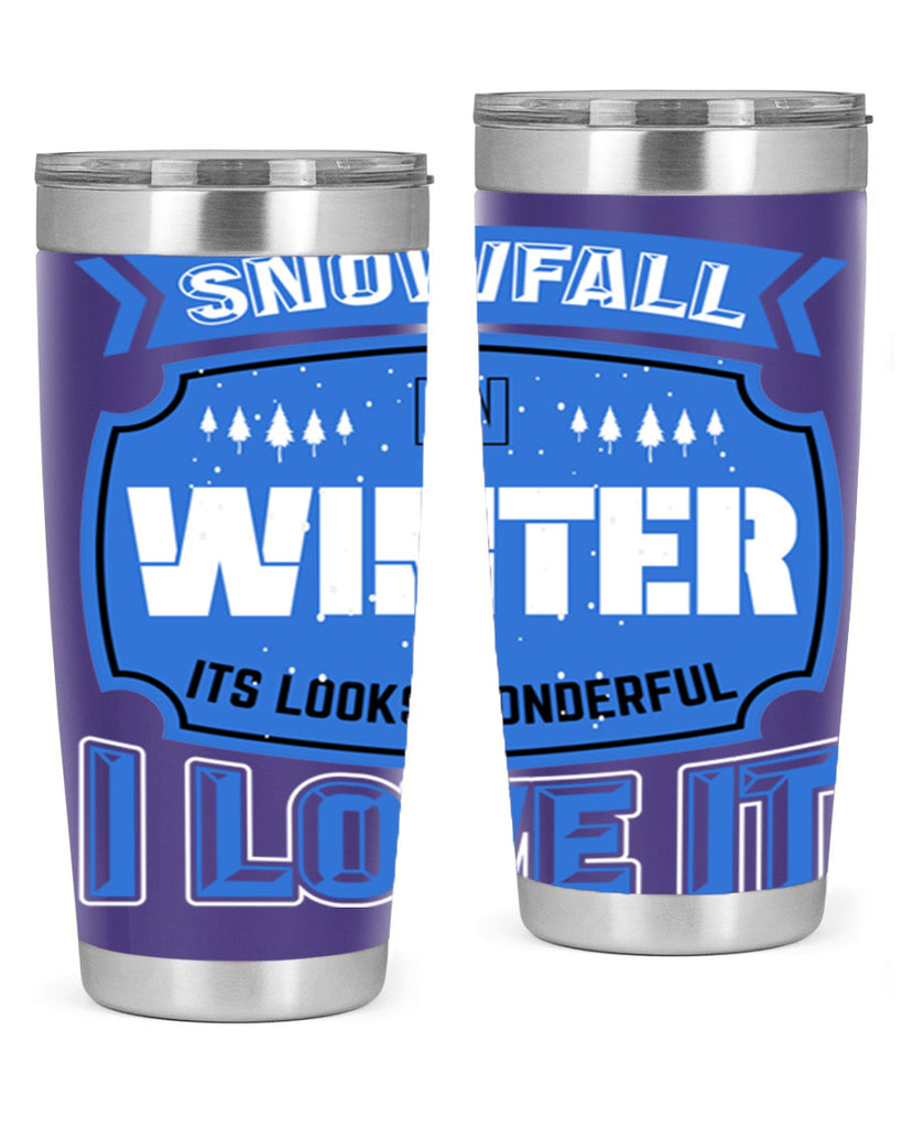 Snowfall in Winter 372#- winter- Tumbler