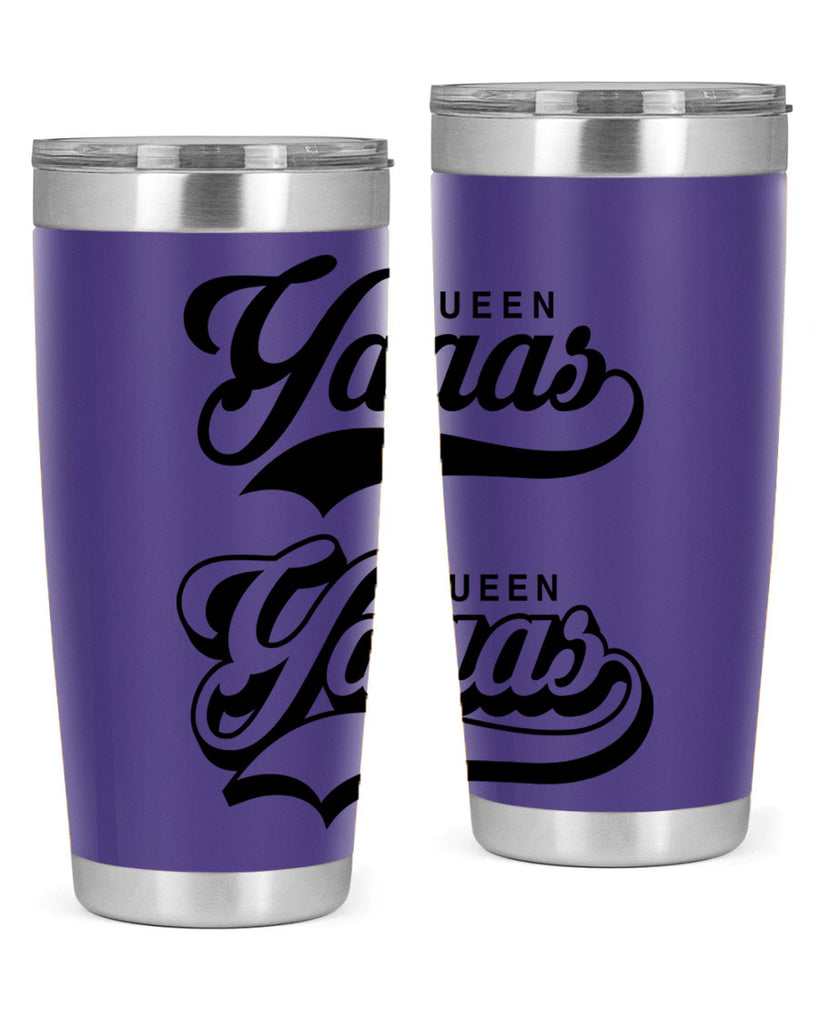 yaaas queen script 5#- black words phrases- Cotton Tank