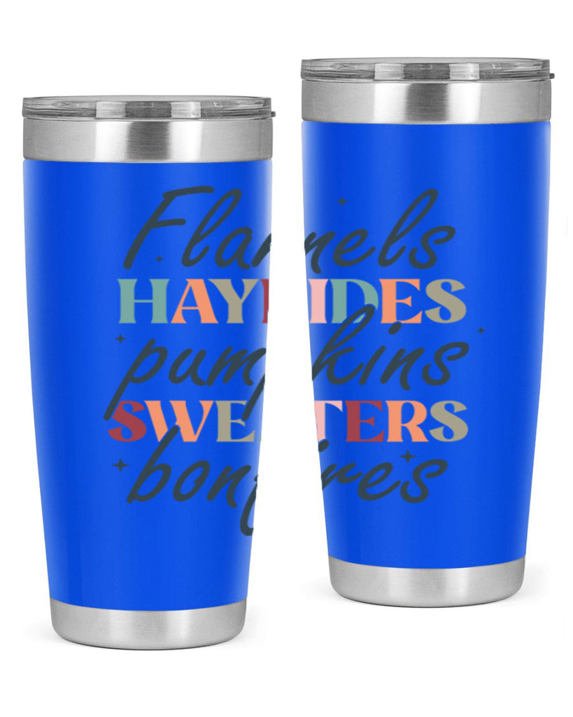 Flannels Hayrides Pumpkins Sweaters Bonfires 184#- fall- Tumbler