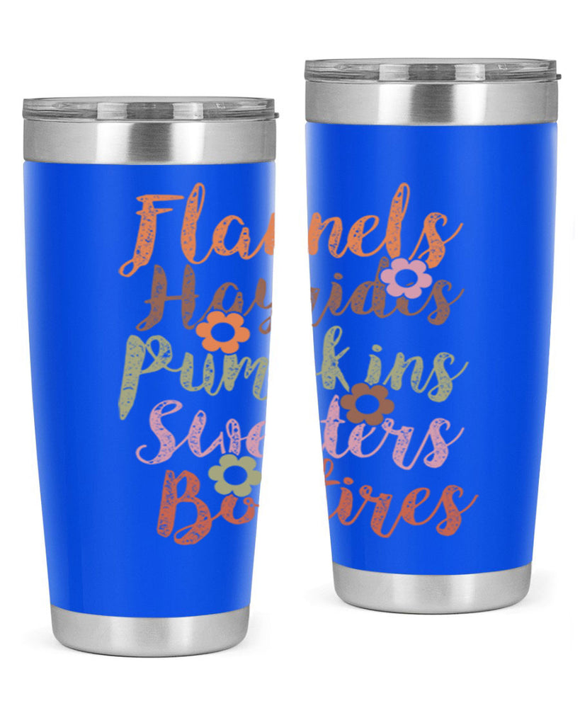 Flannels Hayrides Pumpkins Sweaters Bonfires 185#- fall- Tumbler