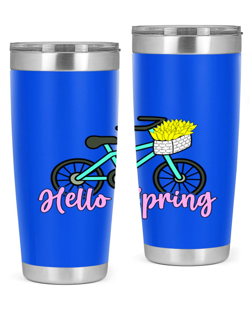 Hello Spring Bicycle with flowers189#- spring- Tumbler