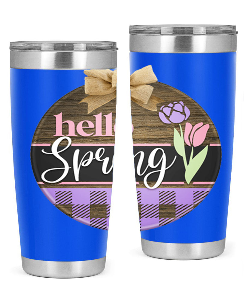 Hello spring plaid Mockup205#- spring- Tumbler