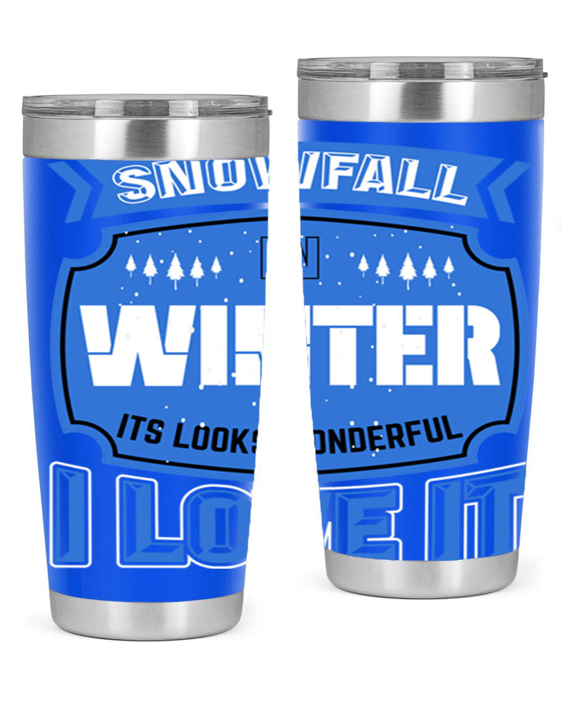 Snowfall in Winter 372#- winter- Tumbler