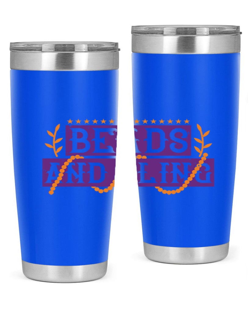 beads and bling 40#- mardi gras- Tumbler