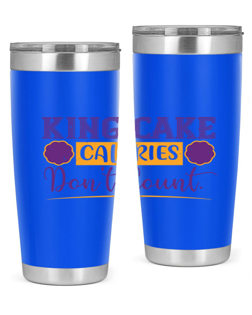 king cake calories dont count 54#- mardi gras- Tumbler