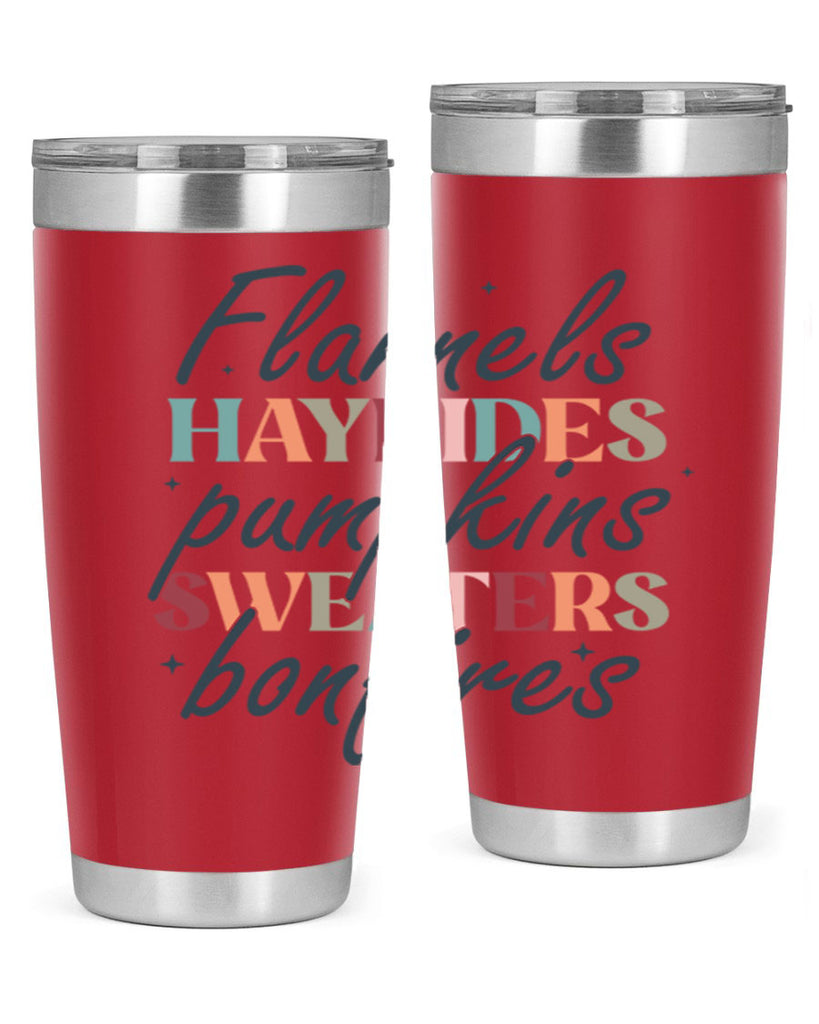 Flannels Hayrides Pumpkins Sweaters Bonfires 184#- fall- Tumbler