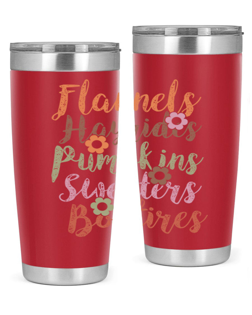 Flannels Hayrides Pumpkins Sweaters Bonfires 185#- fall- Tumbler