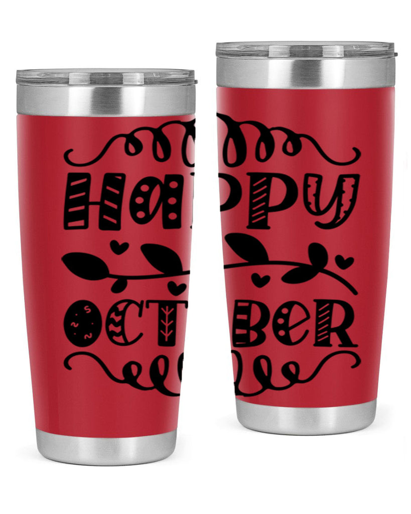 Happy October 239#- fall- Tumbler