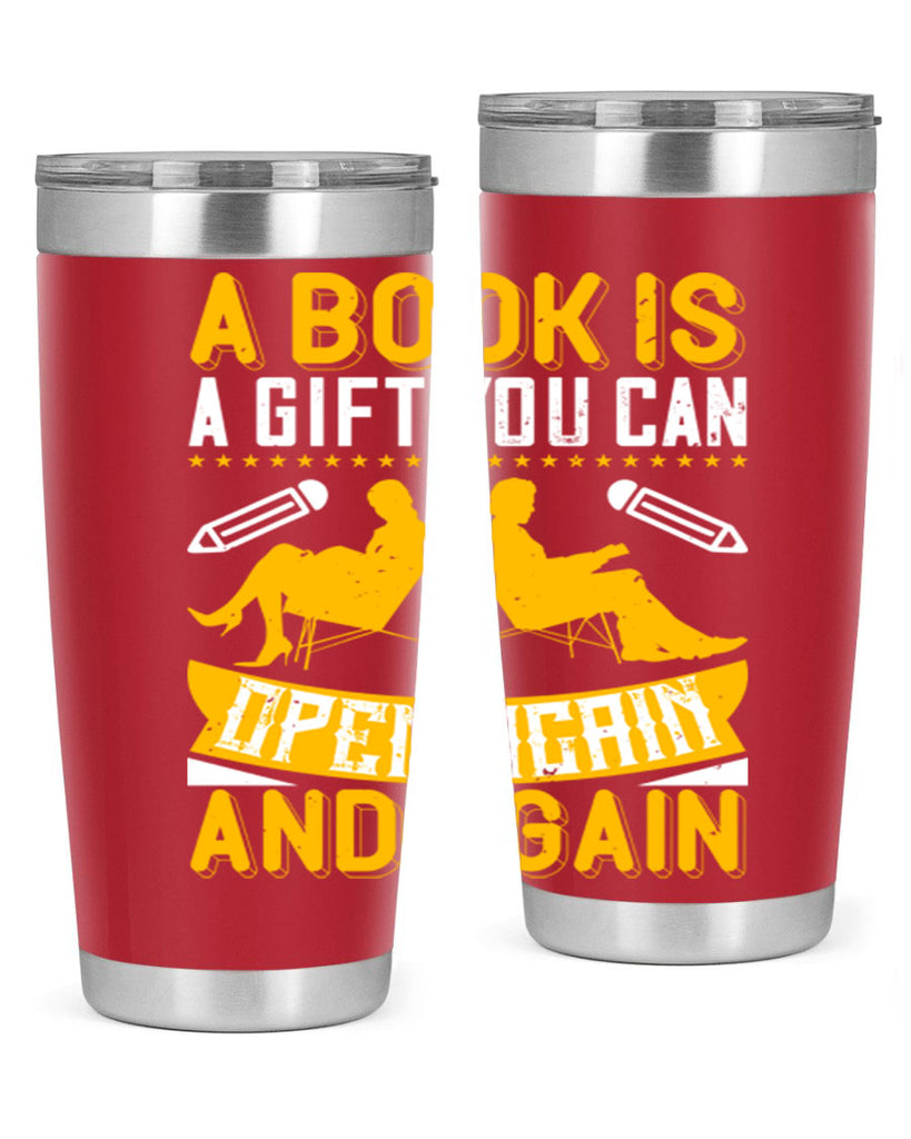 a book is a gift you can open again and again 80#- reading- Tumbler