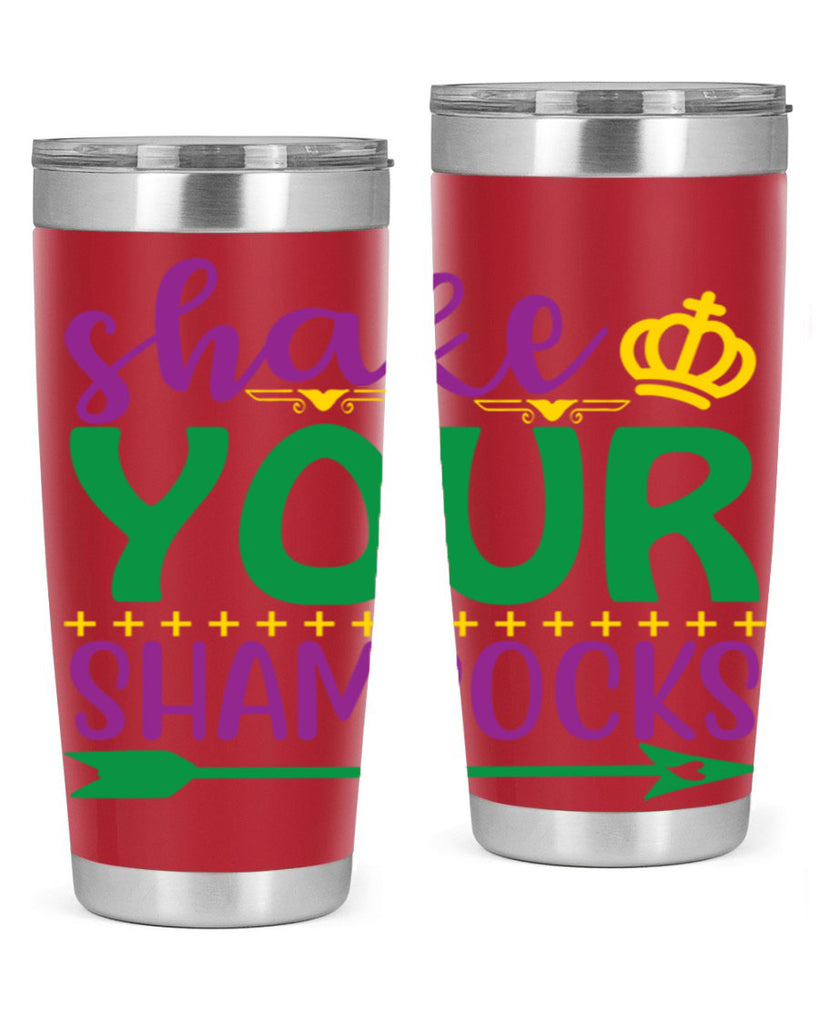 shake your shamrocks 2#- mardi gras- Tumbler