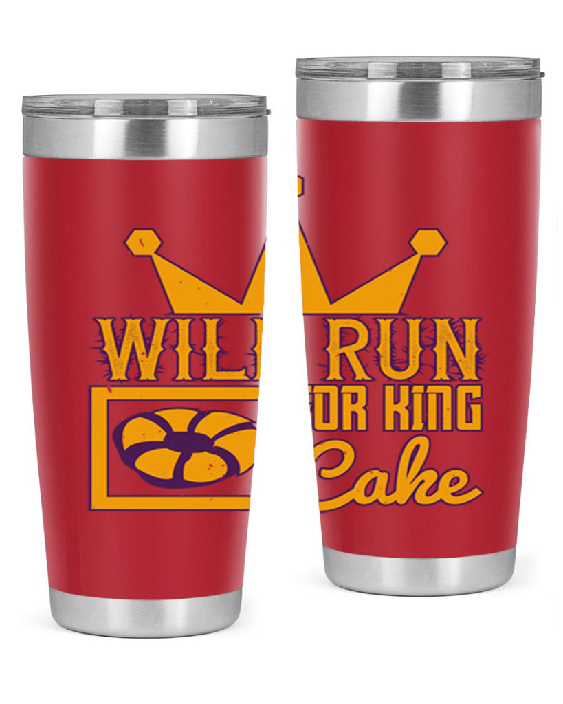 will run for king cake 28#- mardi gras- Tumbler