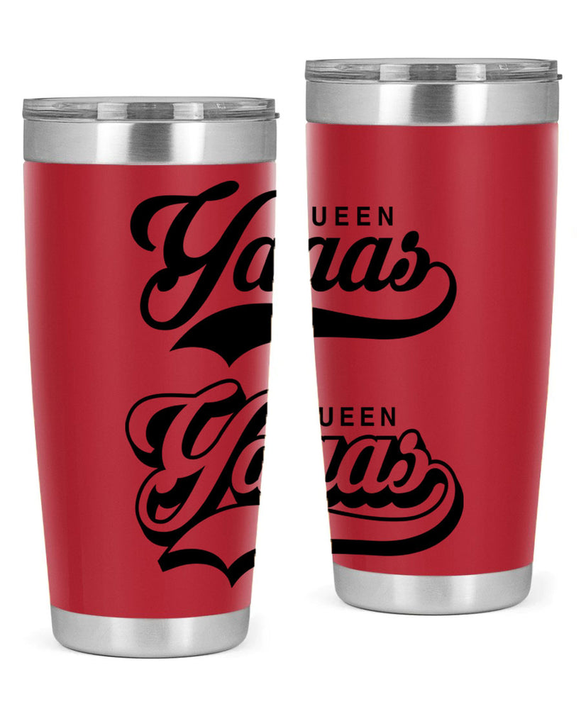 yaaas queen script 6#- black words phrases- Cotton Tank