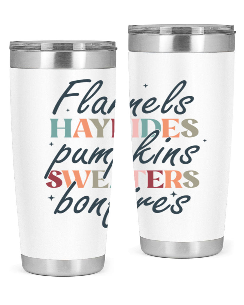 Flannels Hayrides Pumpkins Sweaters Bonfires 184#- fall- Tumbler