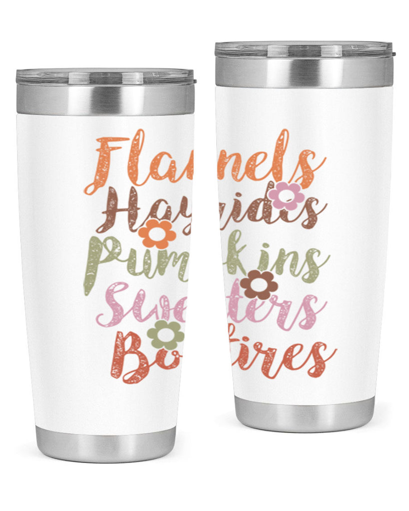 Flannels Hayrides Pumpkins Sweaters Bonfires 185#- fall- Tumbler