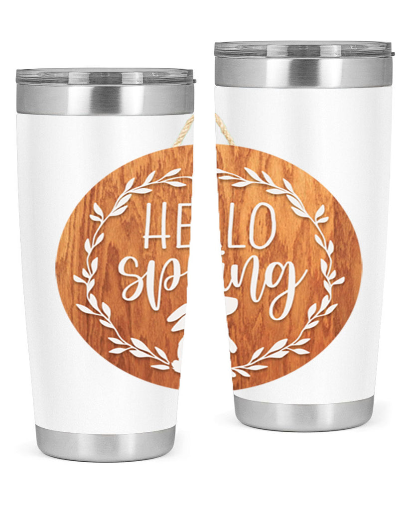 Hello Spring Bunny Wreath Mockup191#- spring- Tumbler