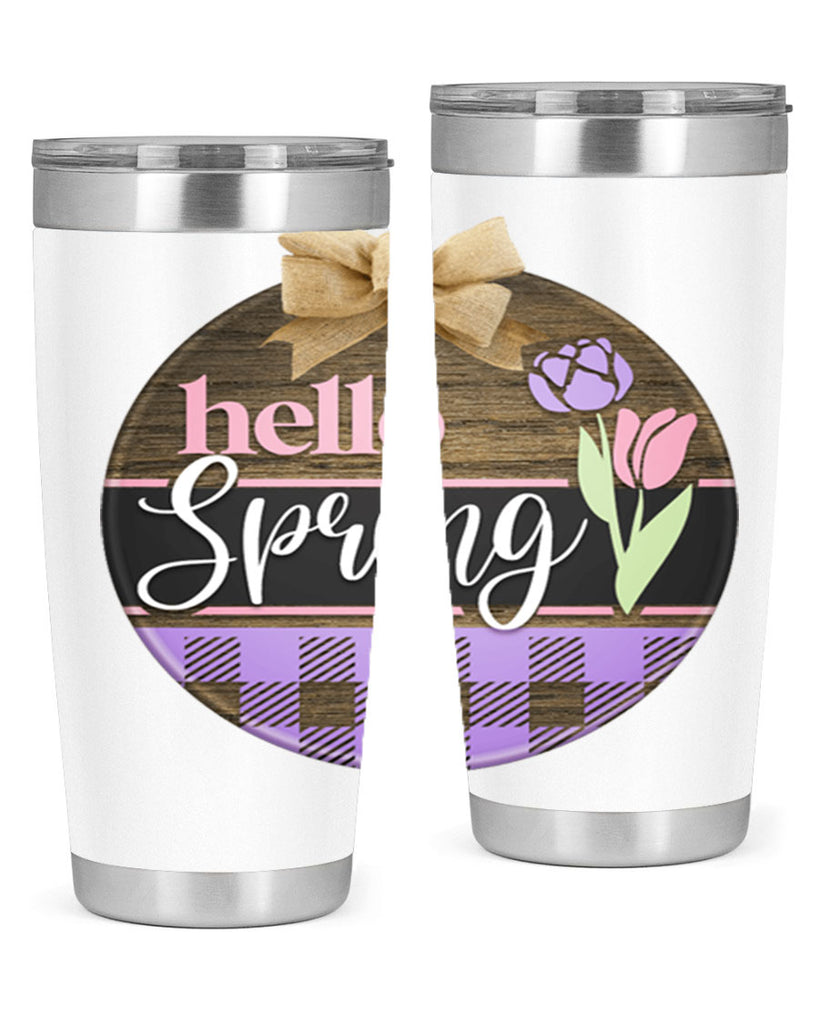 Hello spring plaid Mockup205#- spring- Tumbler