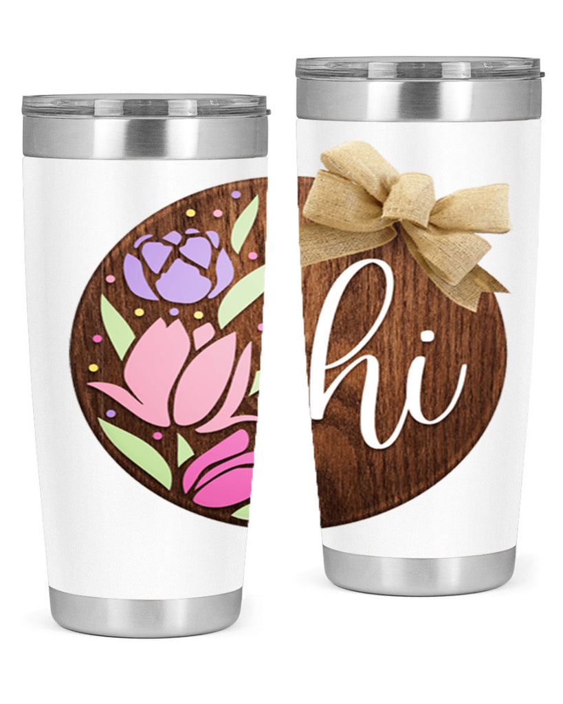 Hi pink flowers Mockup237#- spring- Tumbler