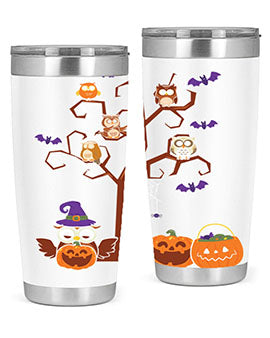 Owl With Pumpkin Halloween Tree A TurtleRabbit 16#- owl- Tumblers