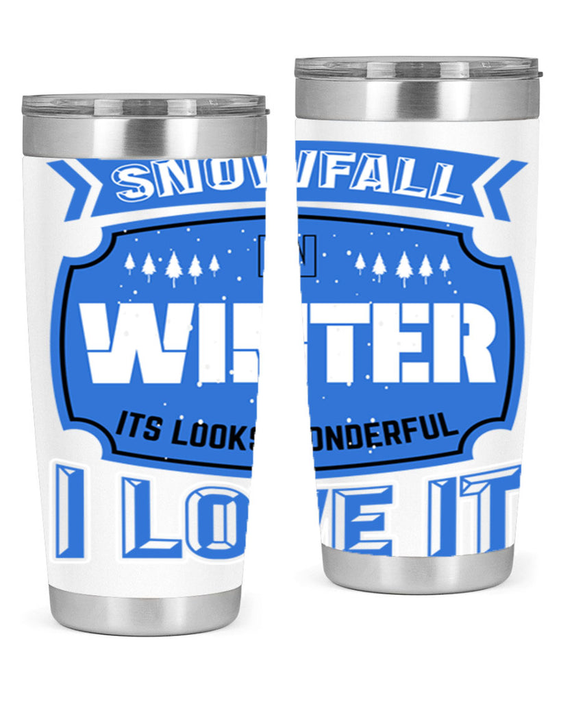 Snowfall in Winter 372#- winter- Tumbler