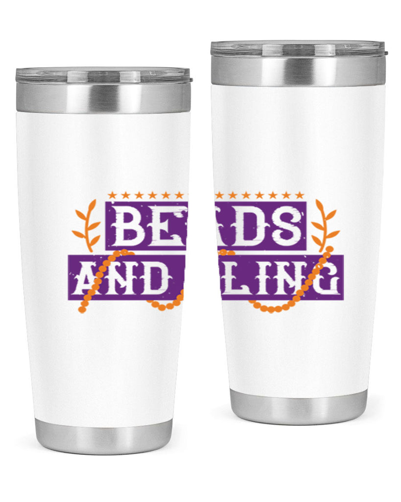 beads and bling 40#- mardi gras- Tumbler