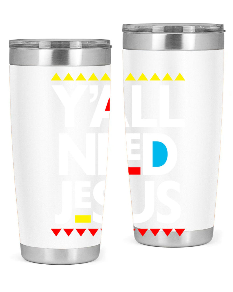 yall need jesus 4#- black words phrases- Cotton Tank