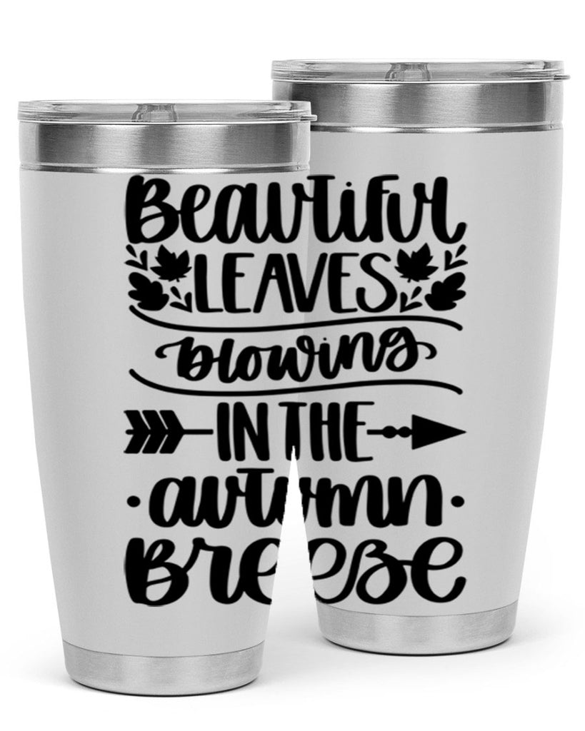 Beautiful Leaves Blowing In The Autumn Breeze 479#- fall- Tumbler