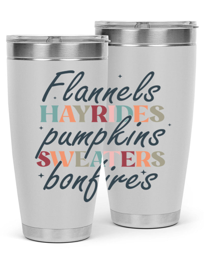 Flannels Hayrides Pumpkins Sweaters Bonfires 184#- fall- Tumbler