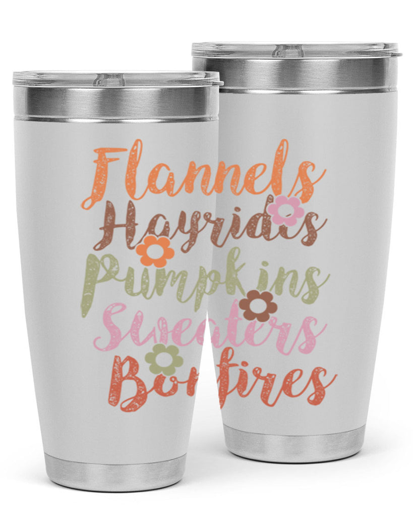 Flannels Hayrides Pumpkins Sweaters Bonfires 185#- fall- Tumbler