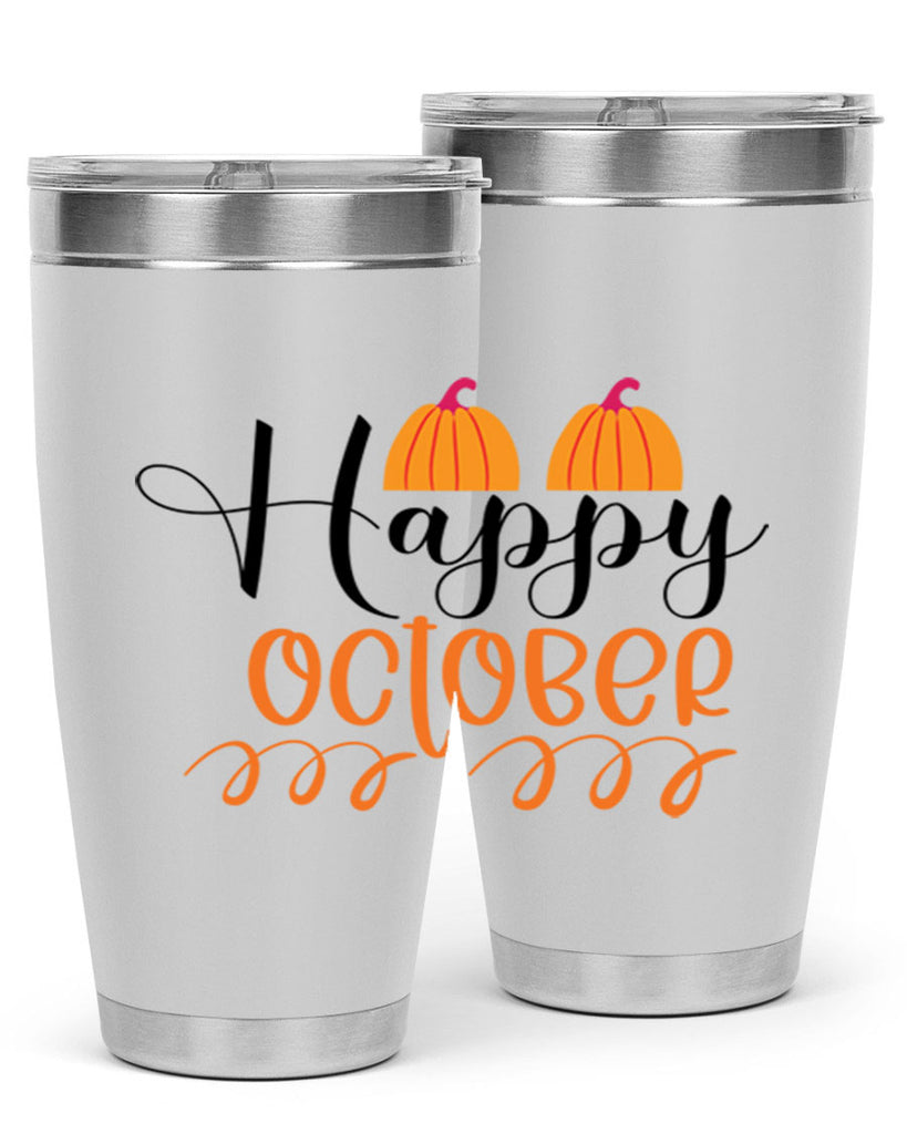 Happy October 238#- fall- Tumbler