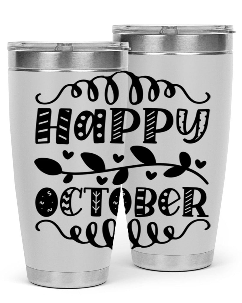 Happy October 239#- fall- Tumbler