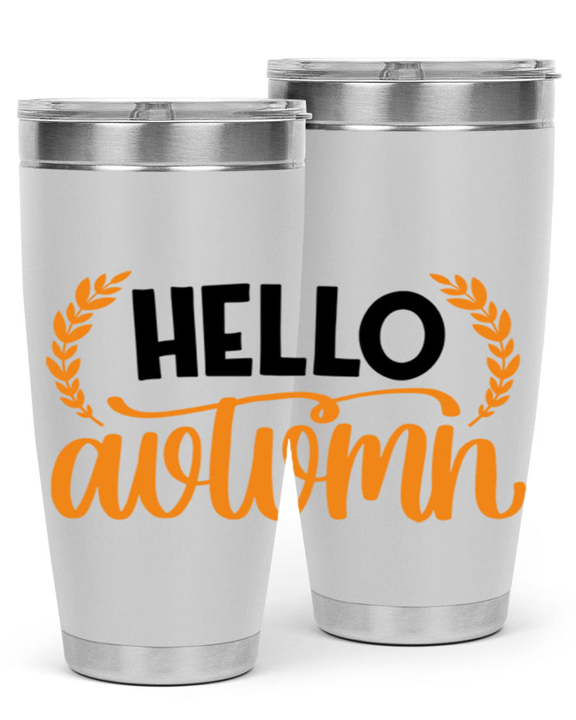 Hello Autumn 493#- fall- Tumbler