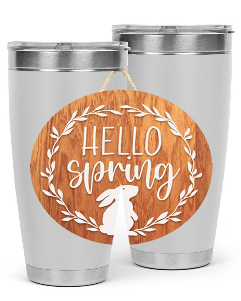 Hello Spring Bunny Wreath Mockup191#- spring- Tumbler