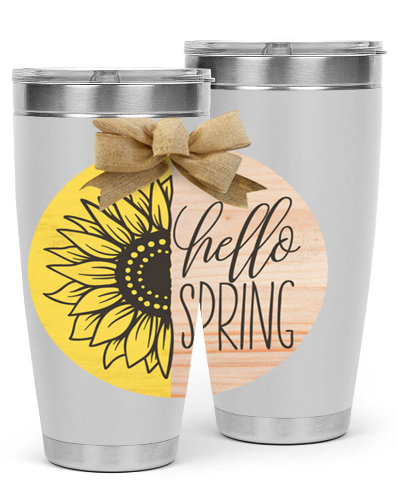 Hello spring half sunflower Mockup198#- spring- Tumbler