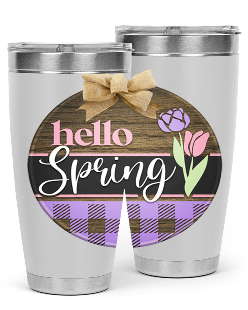 Hello spring plaid Mockup205#- spring- Tumbler