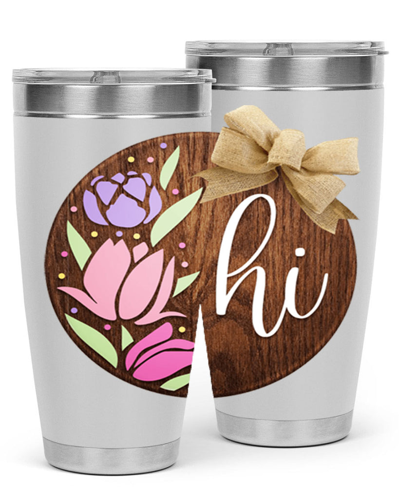 Hi pink flowers Mockup237#- spring- Tumbler
