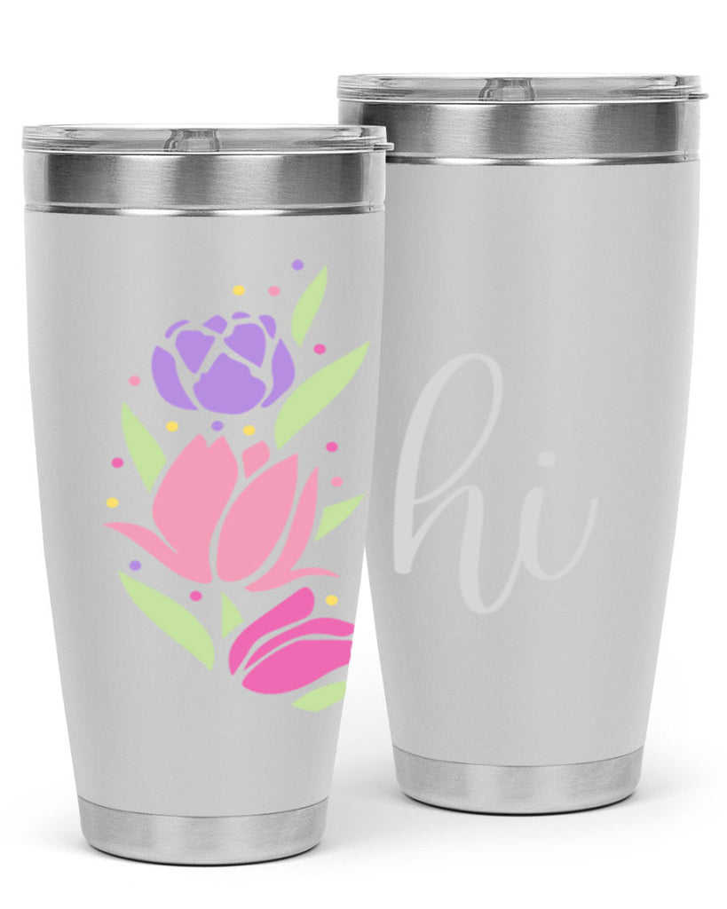 Hi pink flowers238#- spring- Tumbler