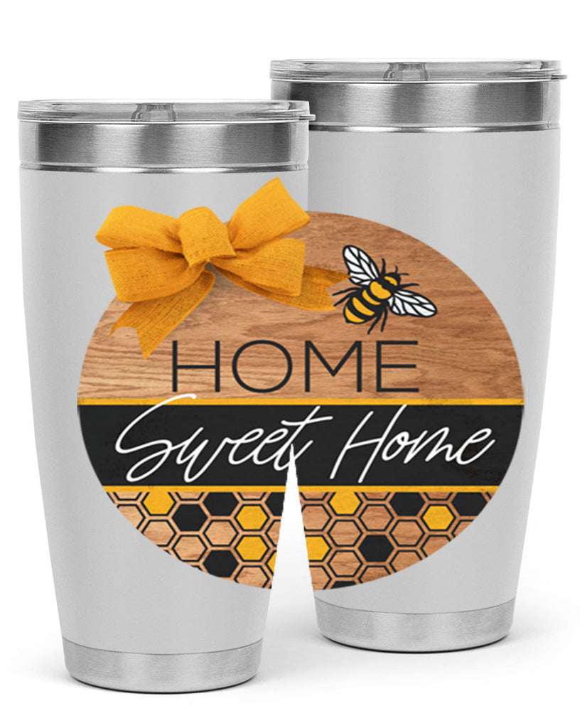 Home Sweet Home Bee and hive pattern Mockup242#- spring- Tumbler