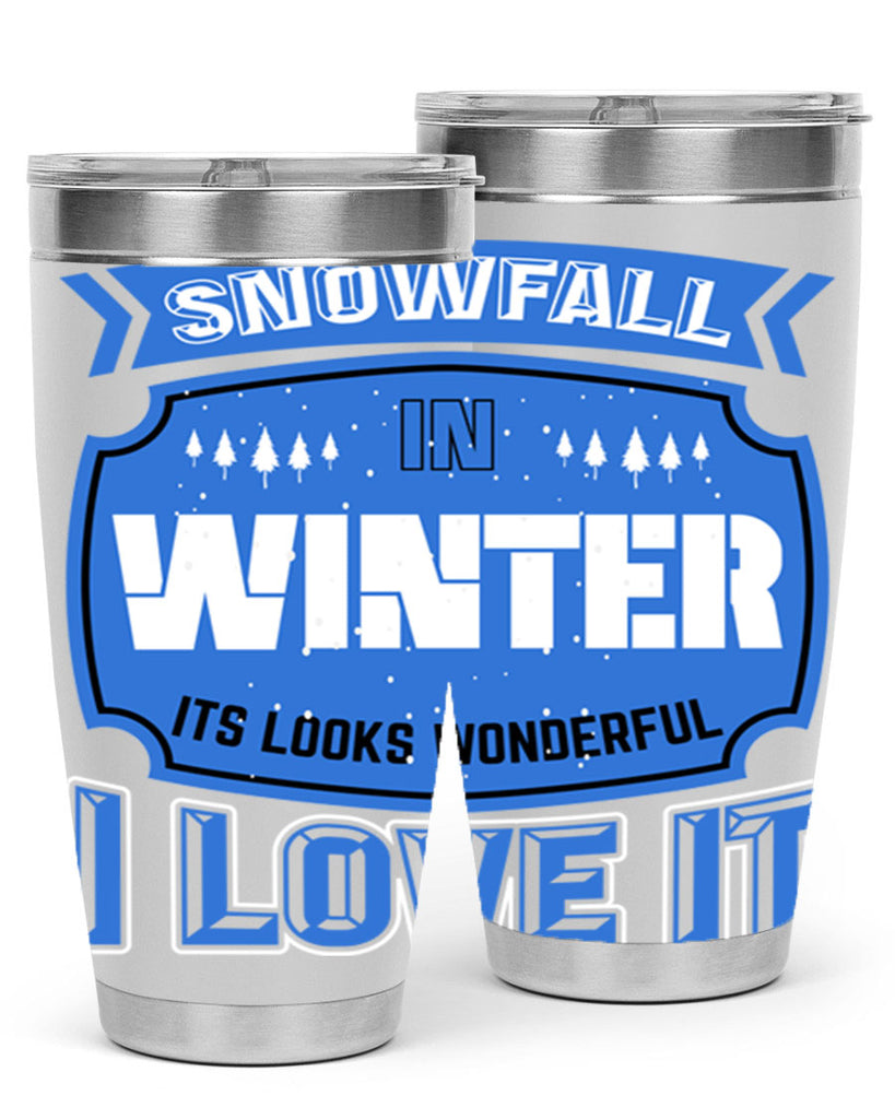 Snowfall in Winter 372#- winter- Tumbler