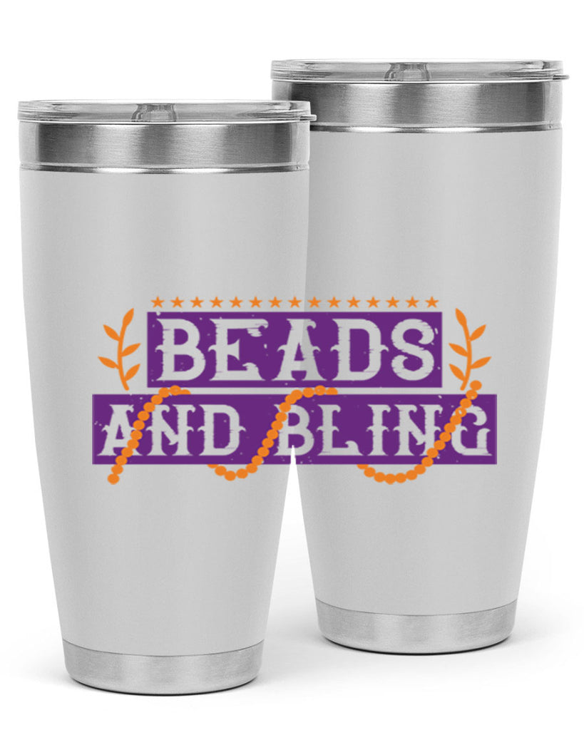 beads and bling 40#- mardi gras- Tumbler