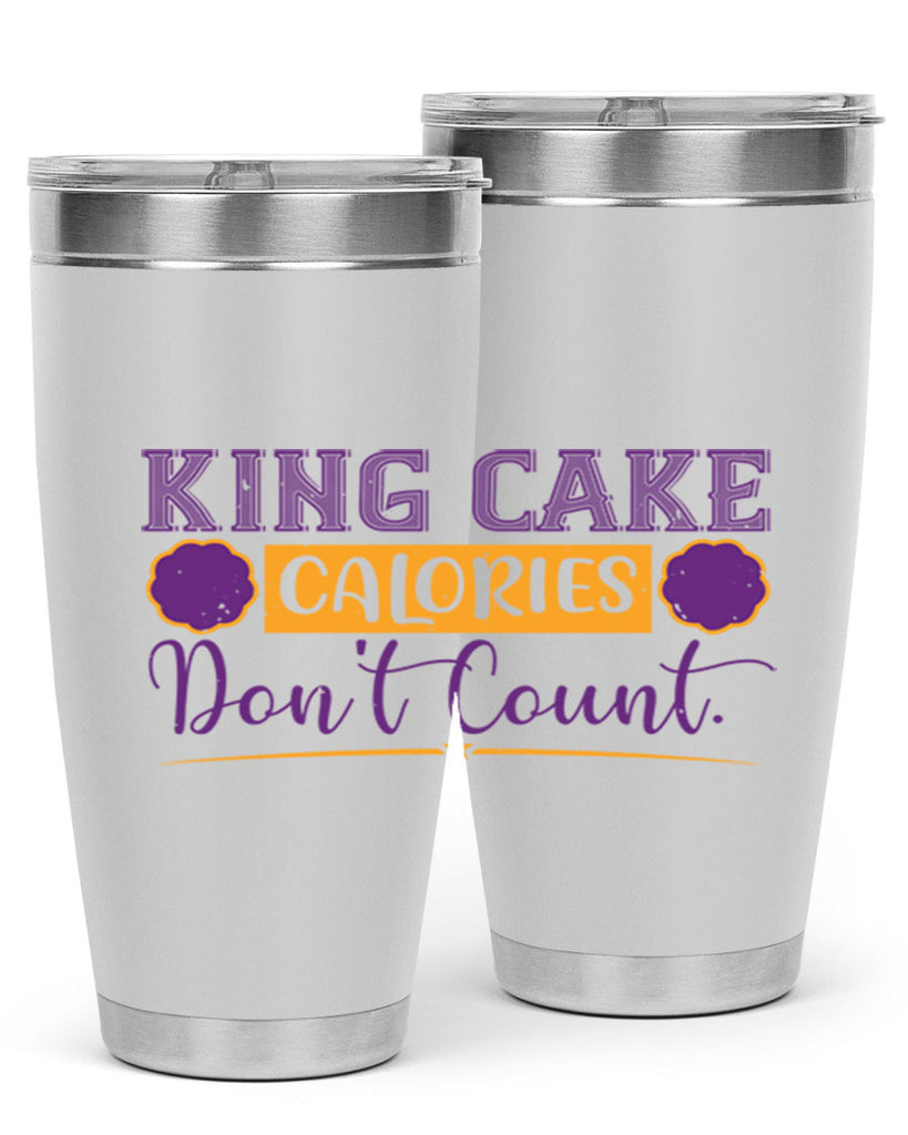 king cake calories dont count 54#- mardi gras- Tumbler