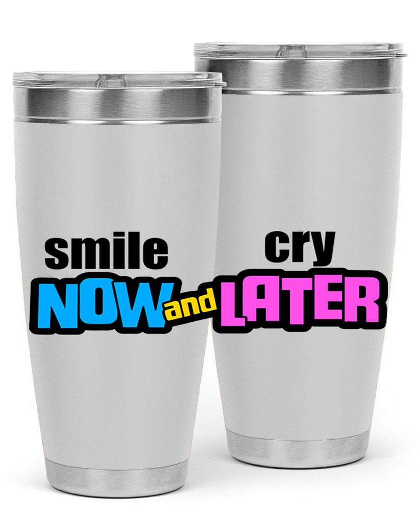 smile now and cry later 31#- black words phrases- Cotton Tank