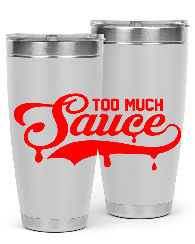 too much sauce 18#- black words phrases- Cotton Tank