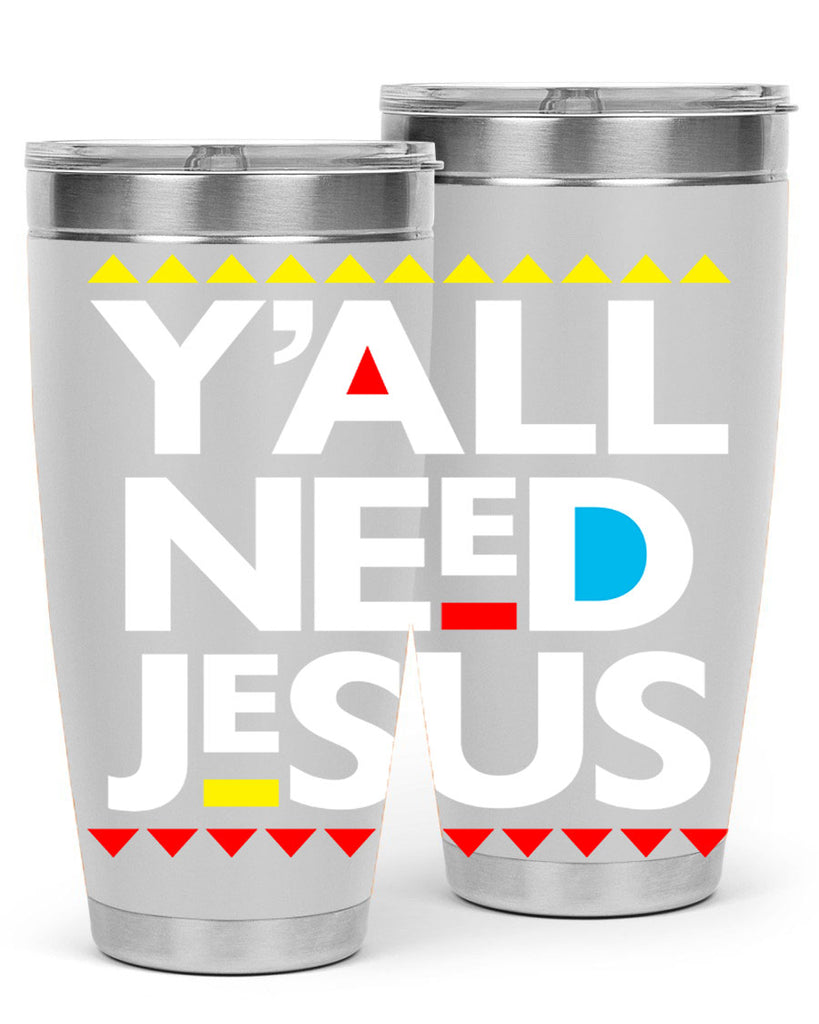 yall need jesus 4#- black words phrases- Cotton Tank