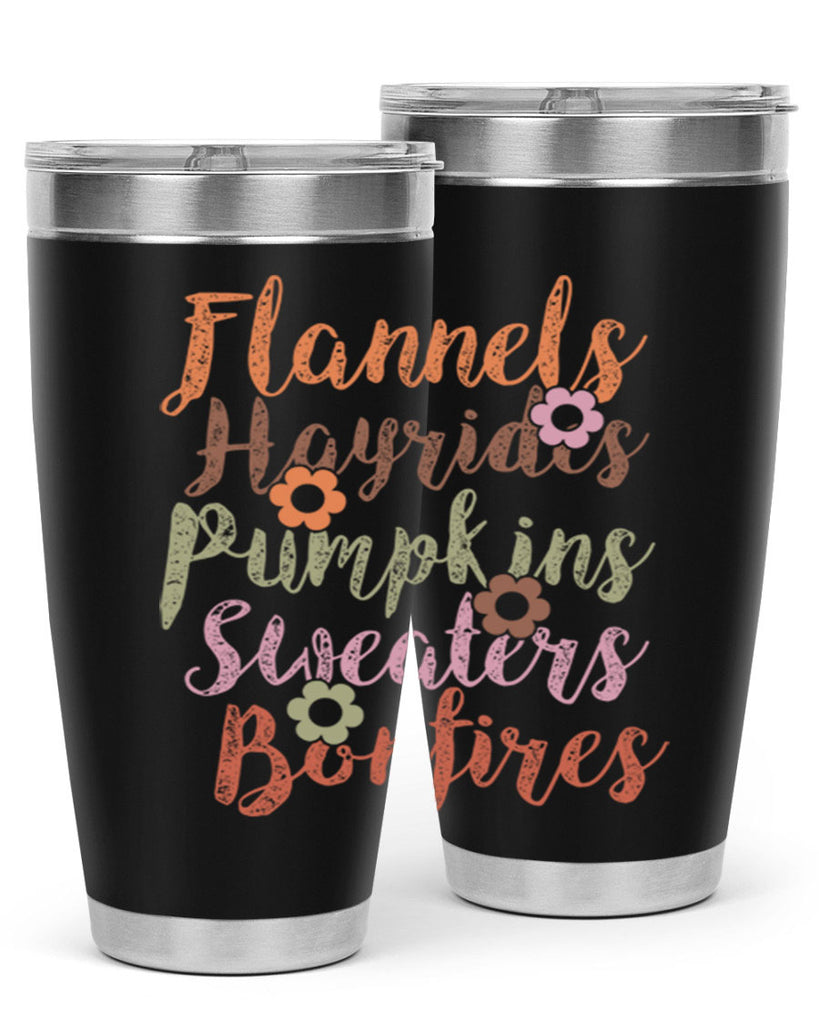 Flannels Hayrides Pumpkins Sweaters Bonfires 185#- fall- Tumbler