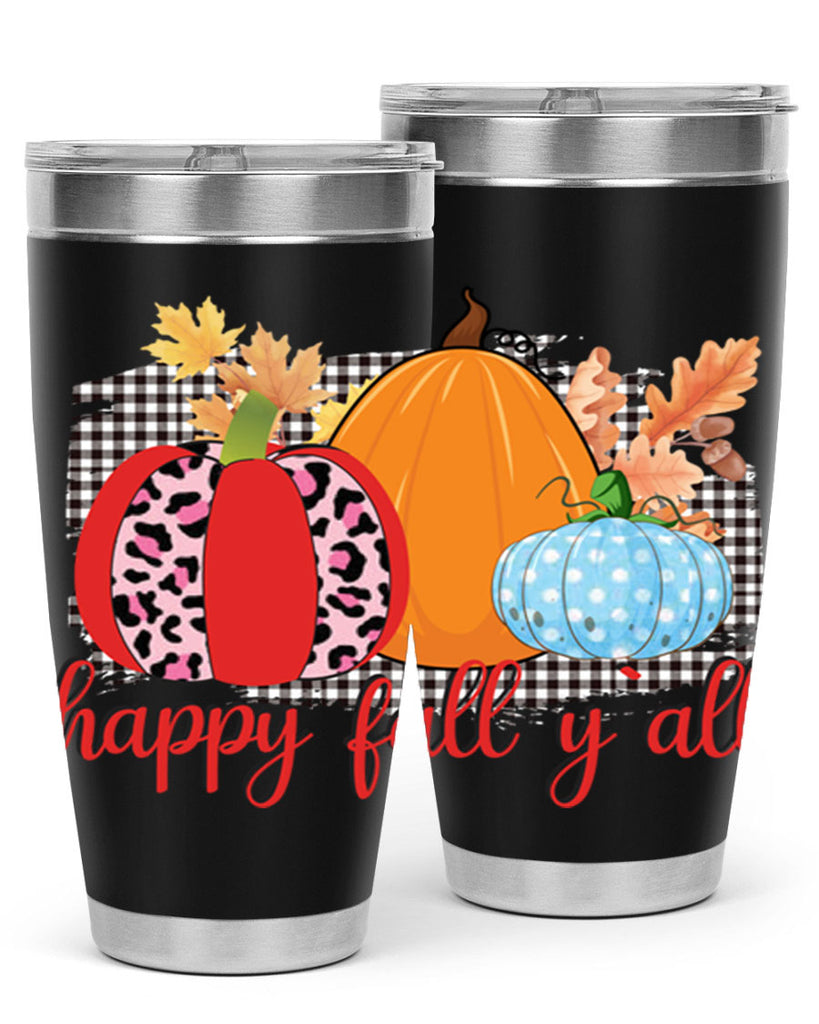 Happy Fall Yall Leopard 229#- fall- Tumbler