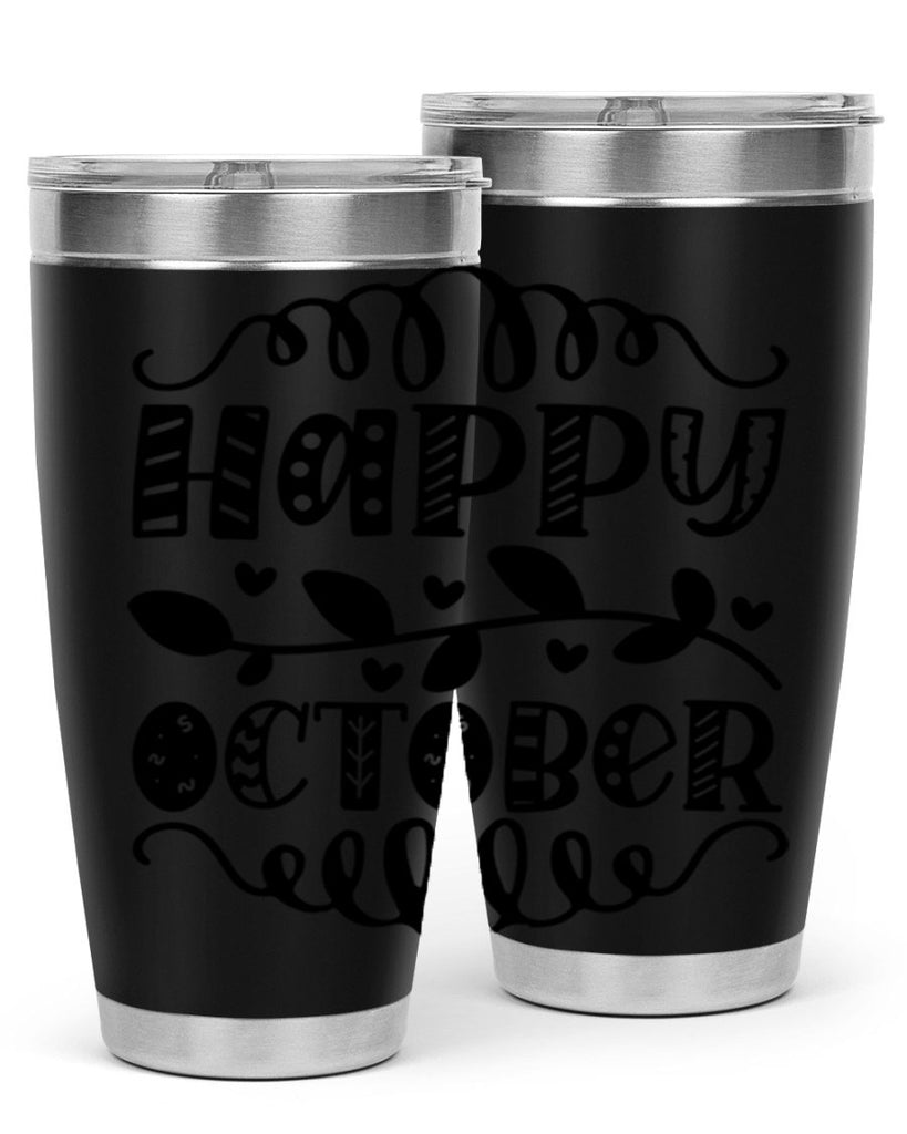 Happy October 239#- fall- Tumbler